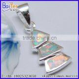 Custom Lab Created Blue Fire Opal Boulder Opal Pendant Necklace Pendant thumbnail-6