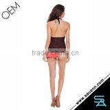 Fancy Halter Flocking Tulle Lingeries Women Underwear thumbnail-3