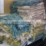 Fashion 100%Acrylic Chunky Melange Knit Woven Throw