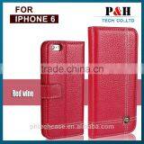 Express New Arrival Genuine Leather Wallet Mobile Protective Case for Apple Iphone 6 4.7 Inch thumbnail-1