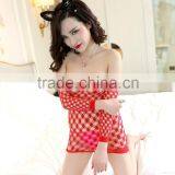 SEXY BLACK FENCE NET POT HOLE MINI DRESS BODY STOCKING LINGERIE * S-L * CLUBWEAR Most Popular thumbnail-5