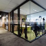 Office Glass Wall Partitions With Door Decoration Printing On Flat Glass