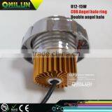 Hot Sell Double Angel Eyes Motorcycle LED Headlight With Projector Lens thumbnail-2