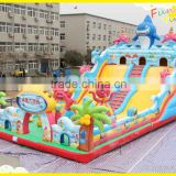 custom theme park large inflatable bouncer combo dry slide inflatable bouncer