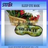 satin and pulled fabric eye mask with Embroidered logo