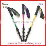 Popular Four Sections Carbon Fiber Telescopic Trekking Pole Nordic Walking Stick thumbnail-1