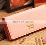 2015 Newest pu Leather Women Wallet With Metal Logo