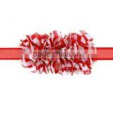 Chevron Shabby Chic Flower Headband Pear Rhinestone Lace Flower Hairband Little Girls Hair Bands thumbnail-2