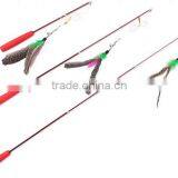 Fishing Pole Cat Teaser For Kitty Cat With Guinea Feather Bird And Coon Tail Toys thumbnail-2
