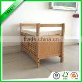 Bamboo Shoe Storage Rack Bench With White Sponge Mat thumbnail-4