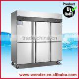 1600L New 6doors Stainless Steel Upright Commercial Cold Room Freezer