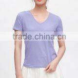 Wholesale Simple Pure Color Women Summer T-shirt With Shortsleeves thumbnail-3