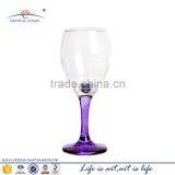 Cheap High Quality Purpul Colored Wine Decorative Glass Goblet