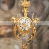 Luxury 24K Gold Plated Wall Hanging Clock With Candle Lights, Elegant Copper Mounted Home Decoration Art thumbnail-6