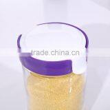 Set 4 Clear Eco-friendly Round Empty Glass Storage Jars With Plastic Locking Lid thumbnail-3