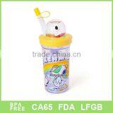 10OZ Kids Straw Smart Plastic Mug With Curl Straw thumbnail-1