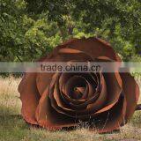 Famous Metal Art Theme Park Flora Large Roses Garden Corten Steel Sculpture thumbnail-1