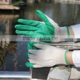 NMSAFETY EN388 10 Gauge White Nylon Liner Green Latex Wroking Gloves/slip Resistant Gloves Manufacturing in China thumbnail-1