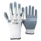 NMSAFETY EN 388 13 Gauge White Nylon Liner Grey Nitrile Glove/good Grip Glove Strong Abrasion Performance thumbnail-1