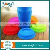 BPA Free Ceramic Coffee Tumbler Mug With Lid 5-Piece Silicone Lid and Sleeve for Cup thumbnail-1