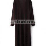 Latest Design Casual Fashion Long Sleeve v Neck Open Front Loose Fit Maxi Dress Muslimah thumbnail-2