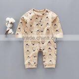 Wholesale New Born Snap Buttons Small House Printed Cotton Jumpsuit thumbnail-4