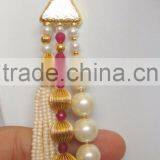 LONG Gold Plated Pearl Beads Necklace EARRING Set thumbnail-2