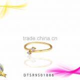 CZ Studded 14kt Gold Plated Ring thumbnail-1