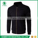High Quality European Style 100% Polyester Windproof Zippered Plain Bomber Jacket for Men thumbnail-3