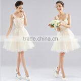 2017 Bridesmaid Short Dress Paragraph Shoulder Halter Sweet Dress Bride Lace Drilling Shoulder Wedding Dress thumbnail-6