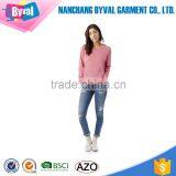 Wholesale Custom Printtin Women Dry Fit Pink Sweatershirt thumbnail-6