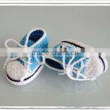 Hand Crochet Baby Shoes With Latchet Fashion Toddlers Infant Winter Knitted Shoes thumbnail-2