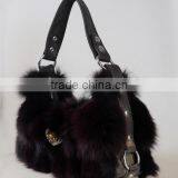 2016 New Arrival Fashion Factory Price Real Silver Fox Fur Lady Handbag thumbnail-6