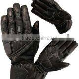 Leather Gauntlet Motorcycle Gloves thumbnail-1