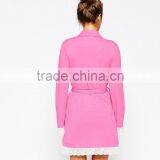 New Arrival Jersey Fabric Comfortable Fit Simple Robe Lace Trim Robe for Lady thumbnail-2