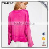 100% Cotton, Bat Wing Sleeve,solid Top,plus Size,2017 New Fashion thumbnail-3