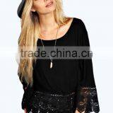 Fashion Women Lace Crochet Loose Tops 3/4 Sleeve Newest Shirt Kimono Casual Blouse For Wholesale 2017 thumbnail-2