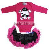 Newborn Baby Black Hot Pink Pettiskirt Tutu Pirate Long Sleeves Bodysuit 0-6M thumbnail-1