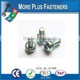 Taiwan JIS B1187 M3 M12 M4-0.7 x 10mm Phillips Pan Head Zinc Finish Steel Square Conical Washer SEMS Machine Screw