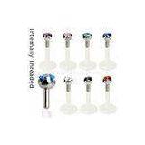 Hand Made Thread Internally Threaded Lip Bioflex Piercing Labret Monroes Jewelry For Wedding thumbnail-1