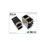2X1 Stacked Gigabit RJ45 Jack With Transformer