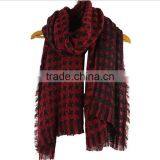 Women Soft Fringe Winter Plaid Cashmere Scarf thumbnail-3