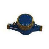 Blue Multi Jet Vane Wheel Brass Water Meter , Remote Reading Cold Water Meters