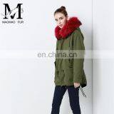 2016 Top Selling Fashion European Outwear Warm Raccoon Fur Collar Hood Winter Jacket Parka thumbnail-5