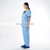 V-neck 3 Pocket Blue Polyester Cotton Oem Medical Scrub Suits thumbnail-2