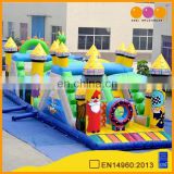 AOQI cartoon kingdom castle inflatable obstacle slide for kids