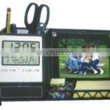 PU Leather Calendar Pen Holder With Photo Frame