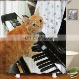 I@home Ready Made Polyester Black Color Cat 3d Shower Curtain Bathroom Mildew Resistant Waterproof thumbnail-3