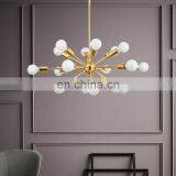 Hotel Project Antique Gold Glass Chandelier Home Decorative Led Metal Ceiling Chandelier Light thumbnail-2