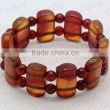 Natural Red Agate Stone Beaded Bracelet thumbnail-1